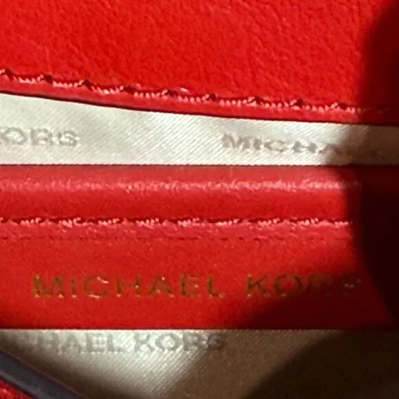 Michael Kors red leather cross body with gold tone hardware - Picture 11 of 13